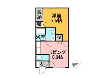 サンハイツ(1LDK/1階)の間取り写真