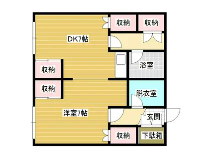 杉林ハイツ 南町(1DK/1階)の間取り写真