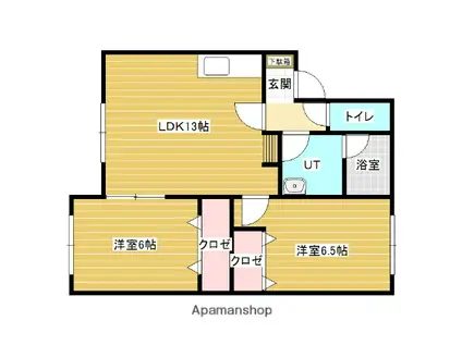 ANGELICⅠ(2LDK/1階)の間取り写真