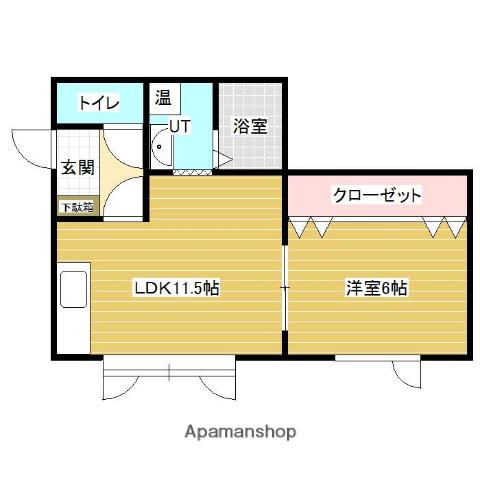 元町ハイツ(1LDK/1階)の間取り写真