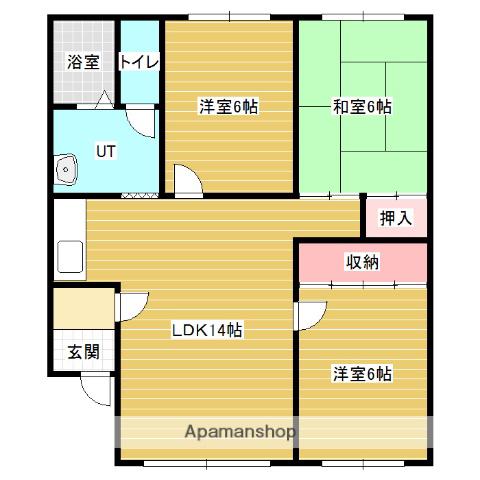リヴィエール412D(3LDK/3階)の間取り写真