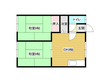 つかさマンション(2DK/1階)の間取り写真