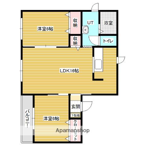 プリオール南町(2LDK/1階)の間取り写真