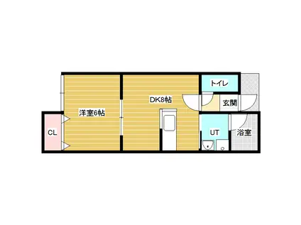 SHIN(1LDK/2階)の間取り写真