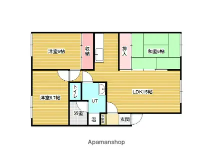 アーバンファミリー(3LDK/2階)の間取り写真