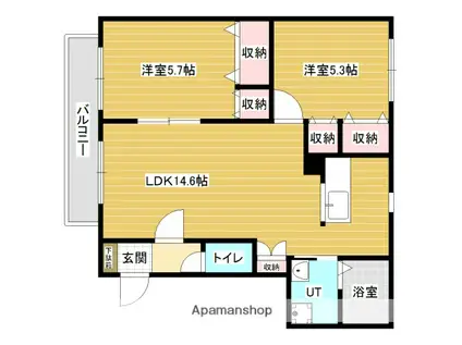 ユーミー大和25(2LDK/3階)の間取り写真