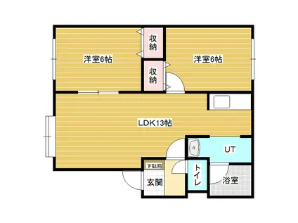 シャルム南町(2LDK/1階)の間取り写真