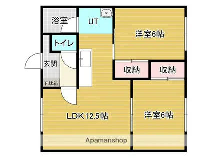 コーポゆもと8(2LDK/2階)の間取り写真
