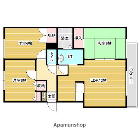 グランドール桂(3LDK/2階)の間取り写真