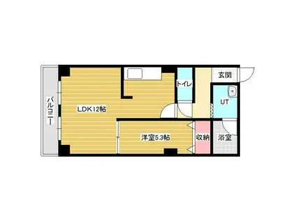 アルベージュビル(1LDK/2階)の間取り写真