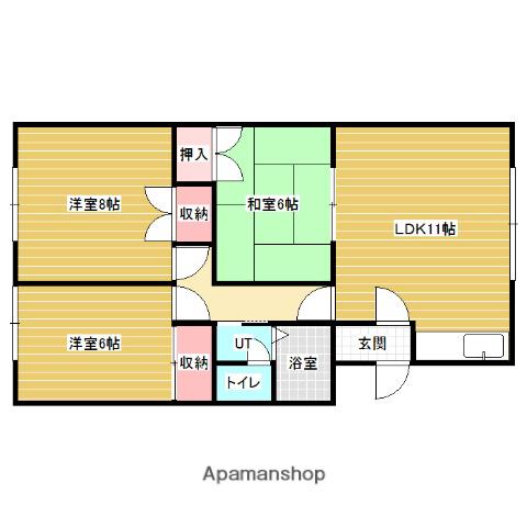 アルゴ植木(3LDK/2階)の間取り写真