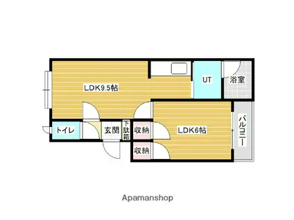 パークマンションⅧ(1LDK/1階)の間取り写真