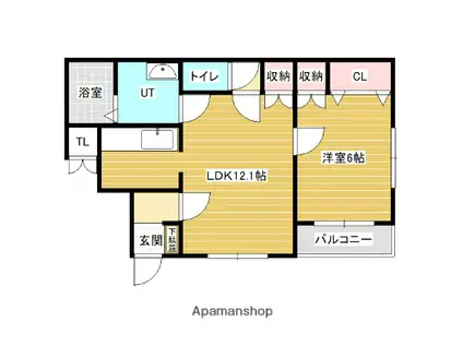 エルカーサⅡ(1LDK/3階)の間取り写真
