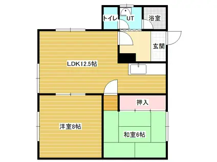 ザ・ヒルズ(2LDK/3階)の間取り写真