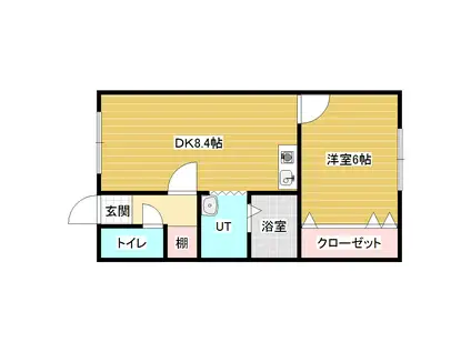 Y・Kコーポ(1DK/1階)の間取り写真