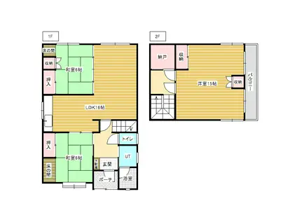 函館本線 岩見沢駅 徒歩20分 2階建 築43年(3SLDK)の間取り写真