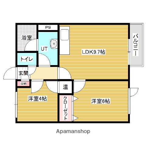 TOUCH02(2DK/2階)の間取り写真