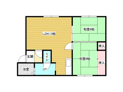 コーポ石黒2(2LDK/2階)の間取り写真