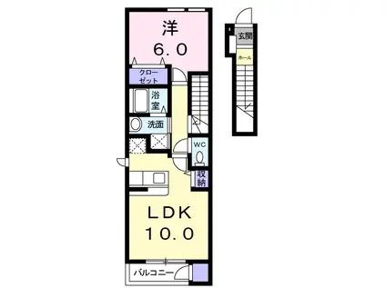 エスペランサ(1LDK/2階)の間取り写真