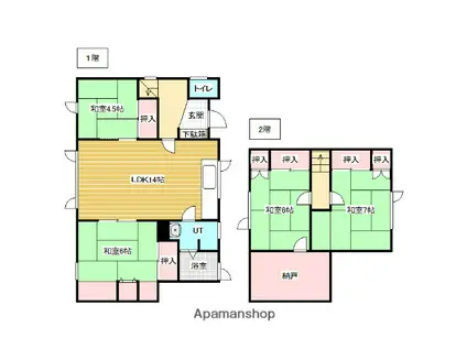 函館本線 岩見沢駅 バス乗車時間:15分 日の出台バス停で下車 徒歩13分 2階建 築54年(4LDK)の間取り写真