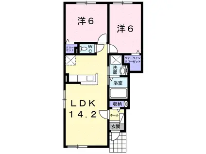 グランドール.J(2LDK/1階)の間取り写真