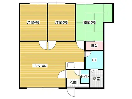 リヴィエール412A(3LDK/3階)の間取り写真