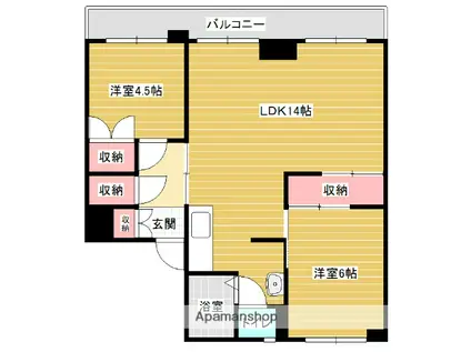 MAPLE BAUM Ⅰ(2LDK/4階)の間取り写真