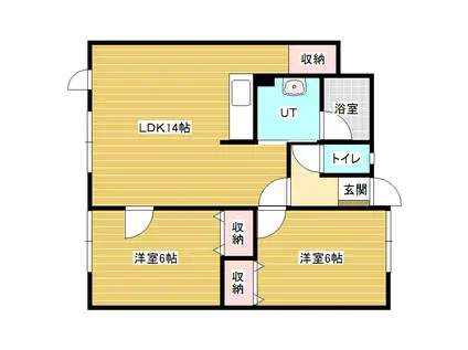 プロスパー315(2LDK/1階)の間取り写真
