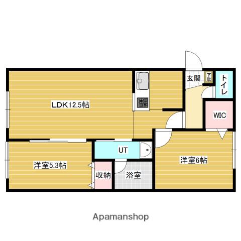 ユズDEマーブル(2LDK/1階)の間取り写真