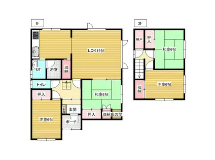 北海道岩見沢市 2階建 築45年(4LDK)の間取り写真