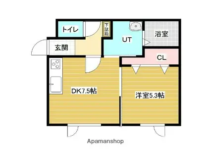 トーケンⅩⅥ(1DK/2階)の間取り写真