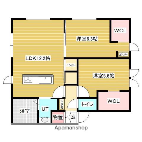 ノルフィーノ・プルミエ(2LDK/1階)の間取り写真