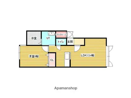 エムズミリア B(1LDK/2階)の間取り写真