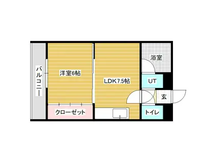 ドリームハイツ(1DK/1階)の間取り写真