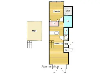 アベリアC(1LDK/2階)の間取り写真