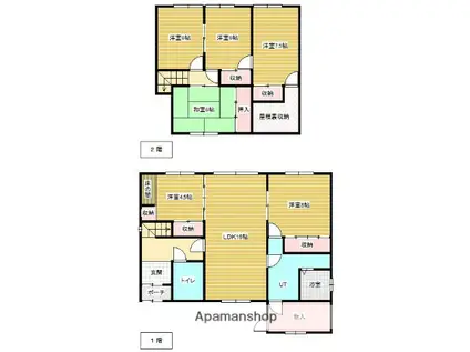 北海道三笠市 2階建 築42年(6LDK)の間取り写真
