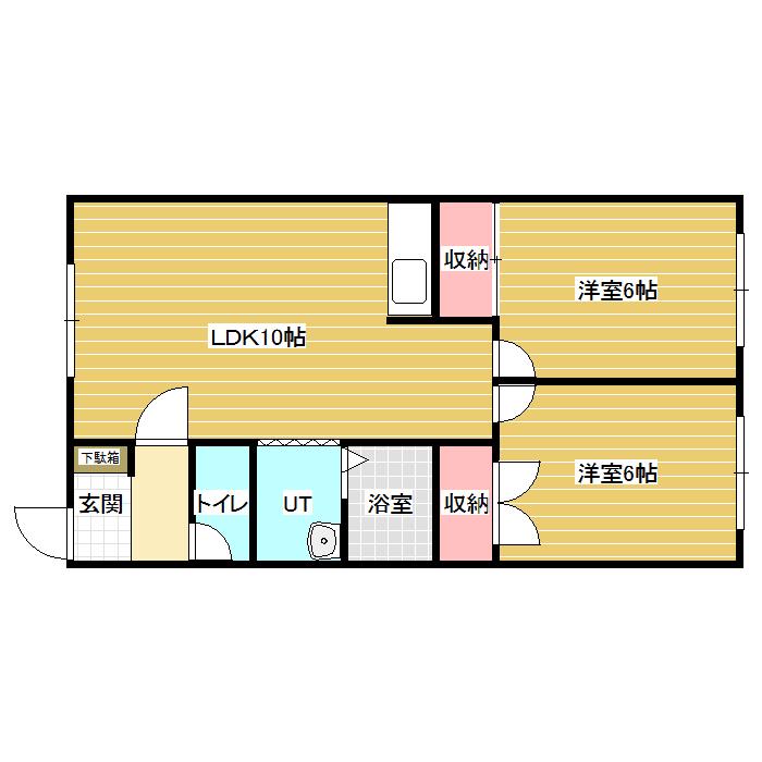 フリーダム412(2LDK/2階)の間取り写真