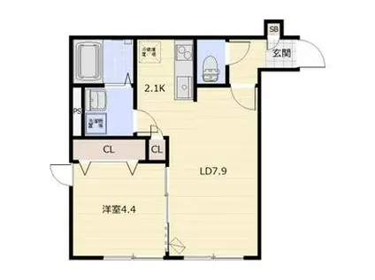 PRIMO LUCE(1LDK/1階)の間取り写真