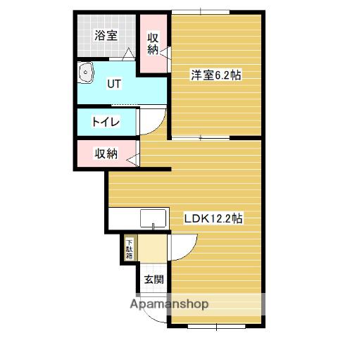 クラージュマロンC(1LDK/1階)の間取り写真