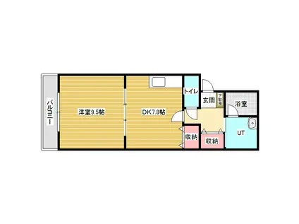 土屋ビル岩見沢(1DK/3階)の間取り写真