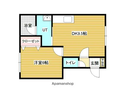 クリオ岡山A(1LDK/1階)の間取り写真