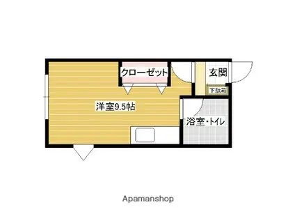 コーポロゼ(ワンルーム/3階)の間取り写真