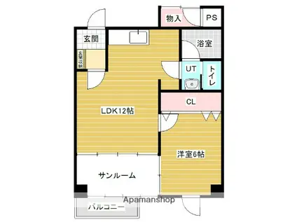 ウエストヒルズ(1LDK/2階)の間取り写真