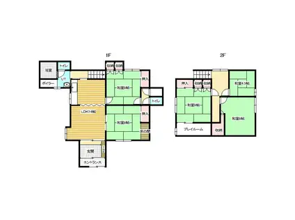 函館本線 上幌向駅 徒歩16分 2階建 築62年(5LDK)の間取り写真
