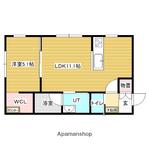 MARESSE VIA(1LDK/1階)の間取り写真
