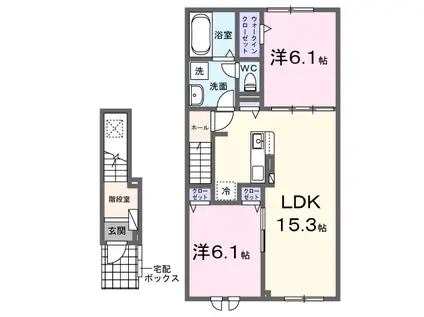 ビバ ラポール(2LDK/2階)の間取り写真