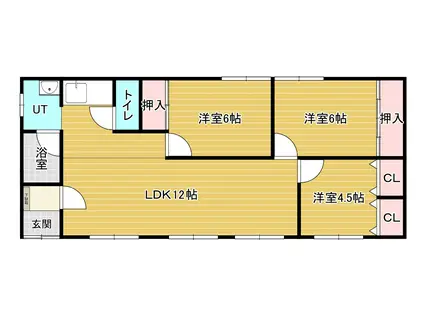 函館本線 岩見沢駅 バス乗車時間:10分 開発局前バス停で下車 徒歩5分 1階建 築51年(3LDK)の間取り写真