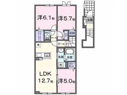 リノ メリアⅡ(3LDK/2階)の間取り写真