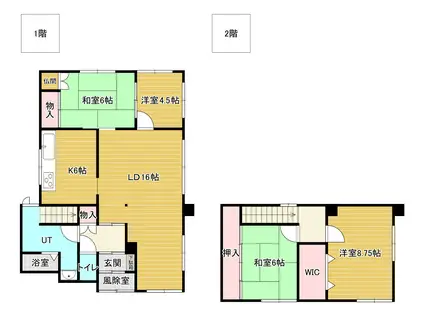 函館本線 美唄駅 バス乗車時間:10分 職安バス停で下車 徒歩5分 2階建 築41年(4LDK)の間取り写真