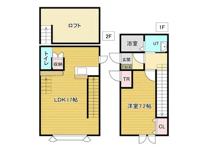 ベルクレストA棟(1SLDK/1階)の間取り写真
